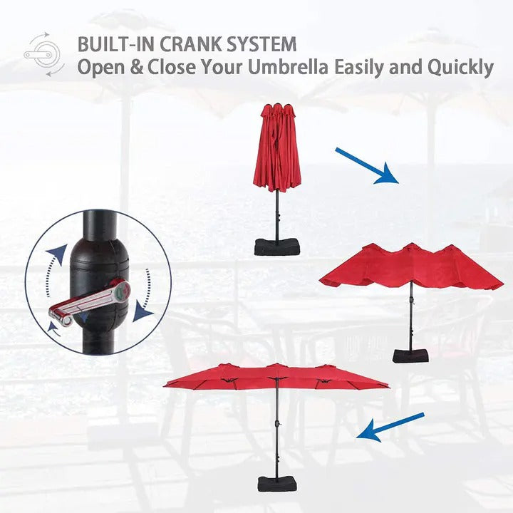 8 Pieces Patio Dining Set with Umbrella.Outdoor Furniture Set with 6 Sling Dining Swivel Chairs