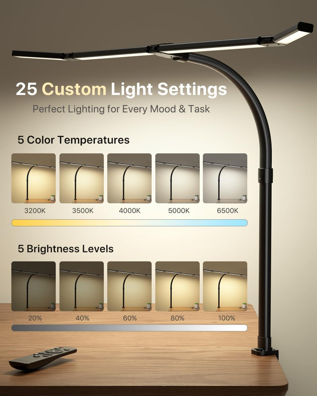 42 LED Desk Lamp with Clamp