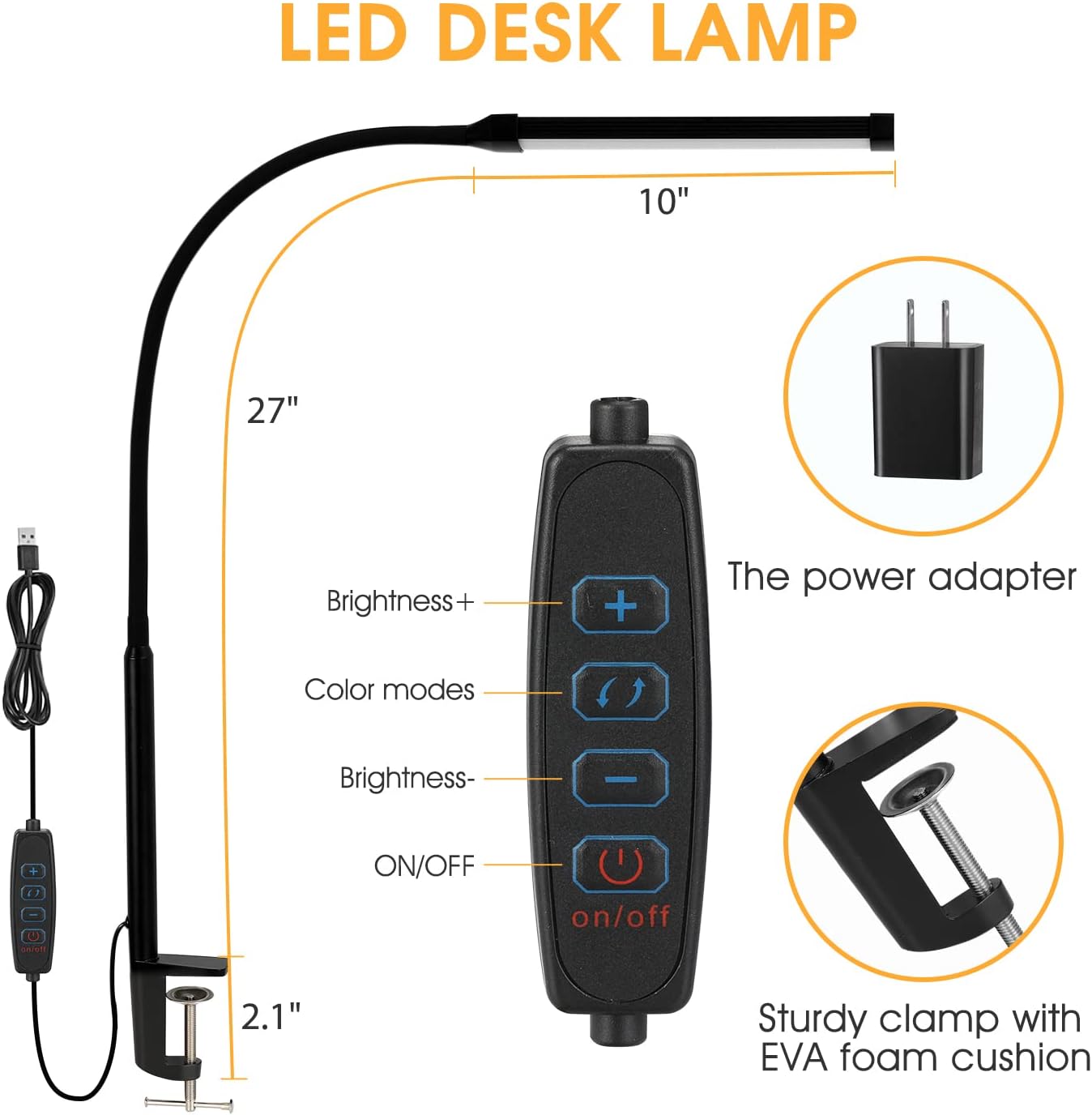 LED Desk Lamp with Clamp
