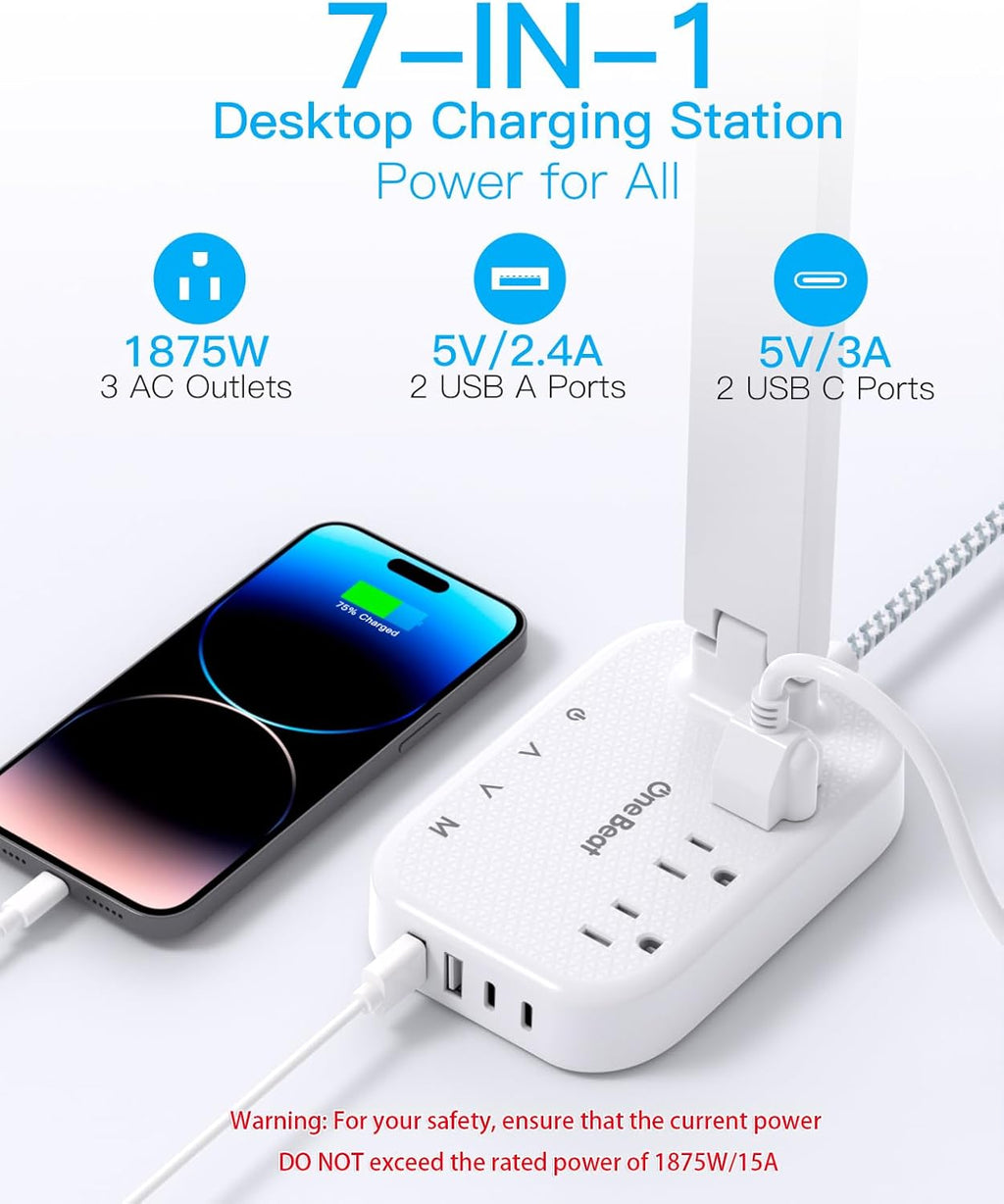 One Beat Small LED Desk Lamp Power Strip