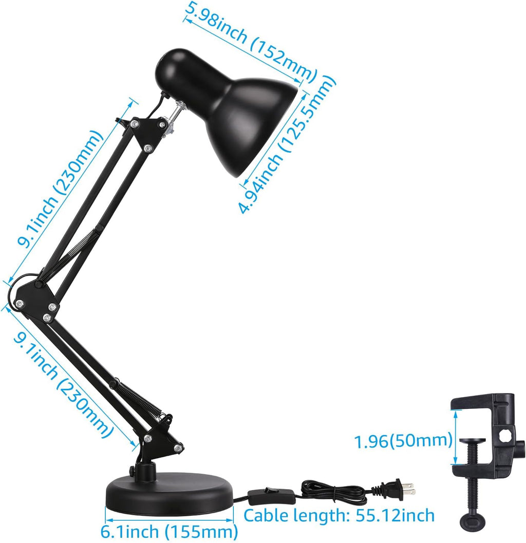 Metal Desk Lamp with Clamp