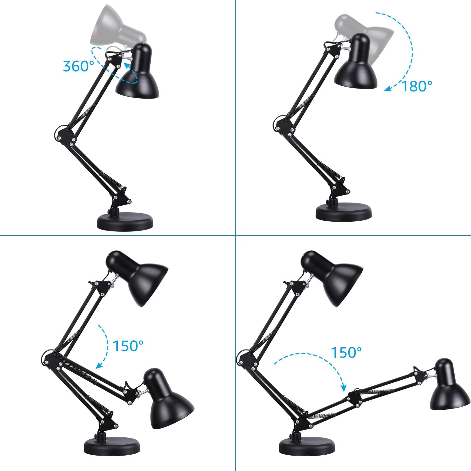 Metal Desk Lamp with Clamp