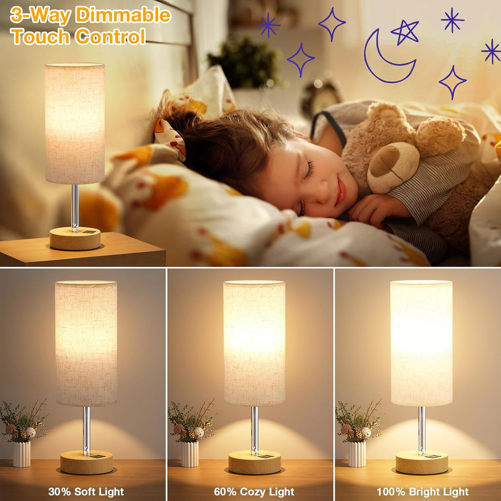 Bedside Table Lamp with USB