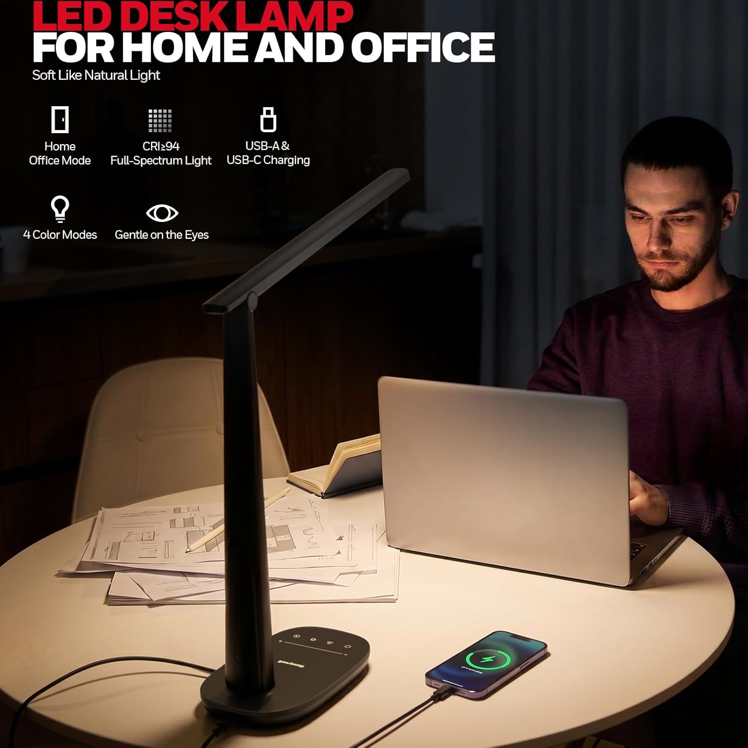 LED Desk Lamp for Home Office