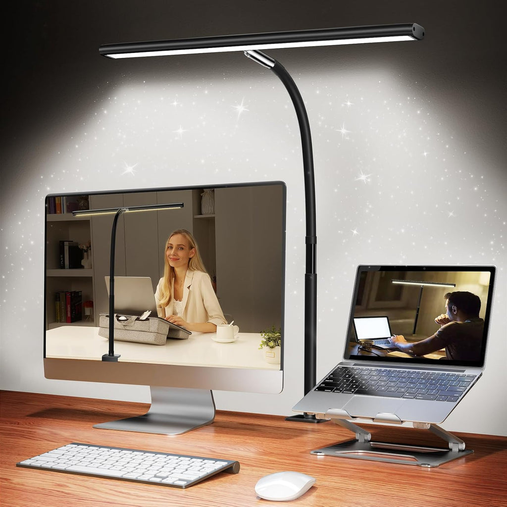 Eye-Caring Desk Light with Stepless Dimming Adjustable Flexible Gooseneck
