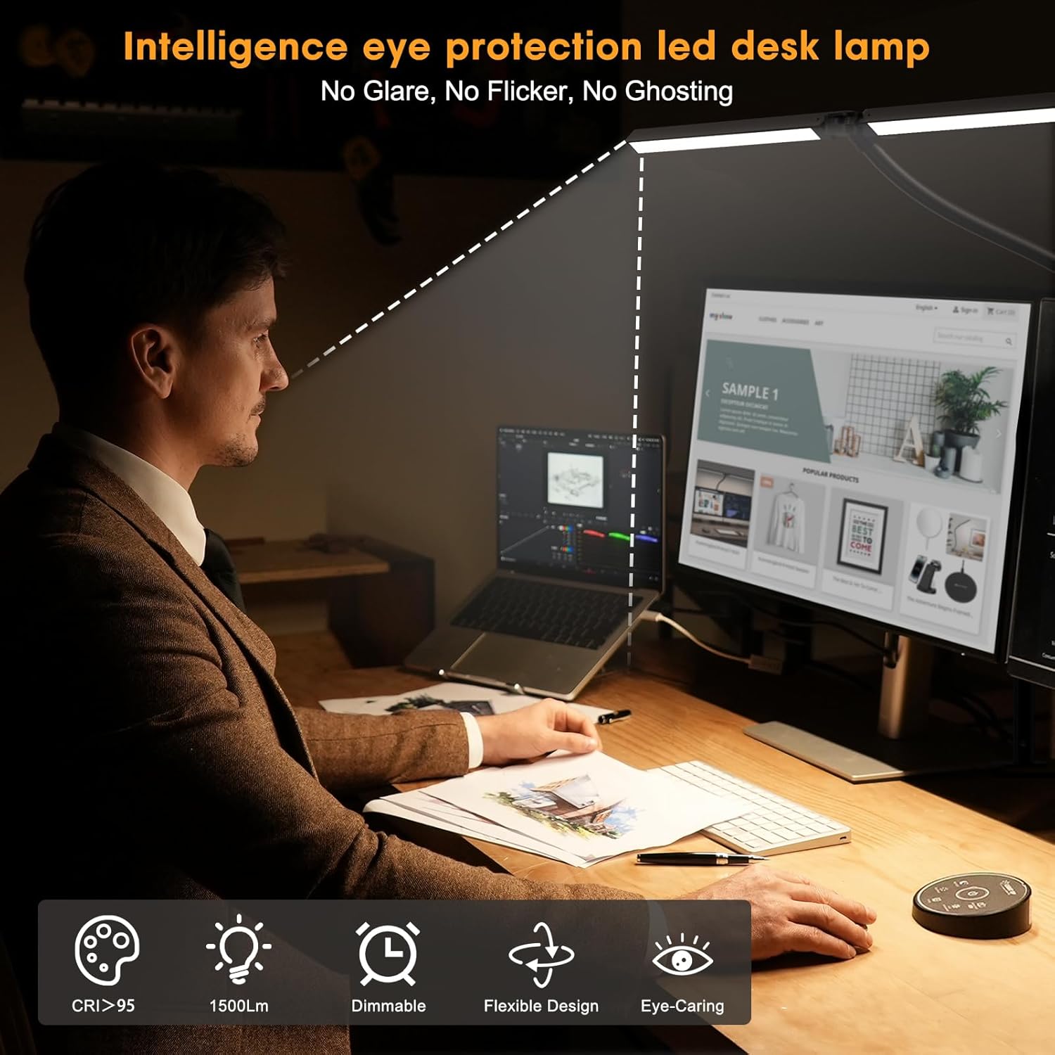 Led Desk Lamp for Office Home - Eye Caring Architect lamp