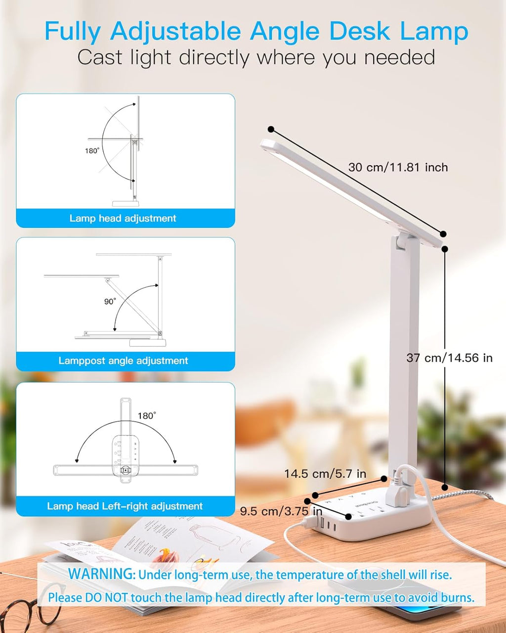 One Beat Small LED Desk Lamp Power Strip