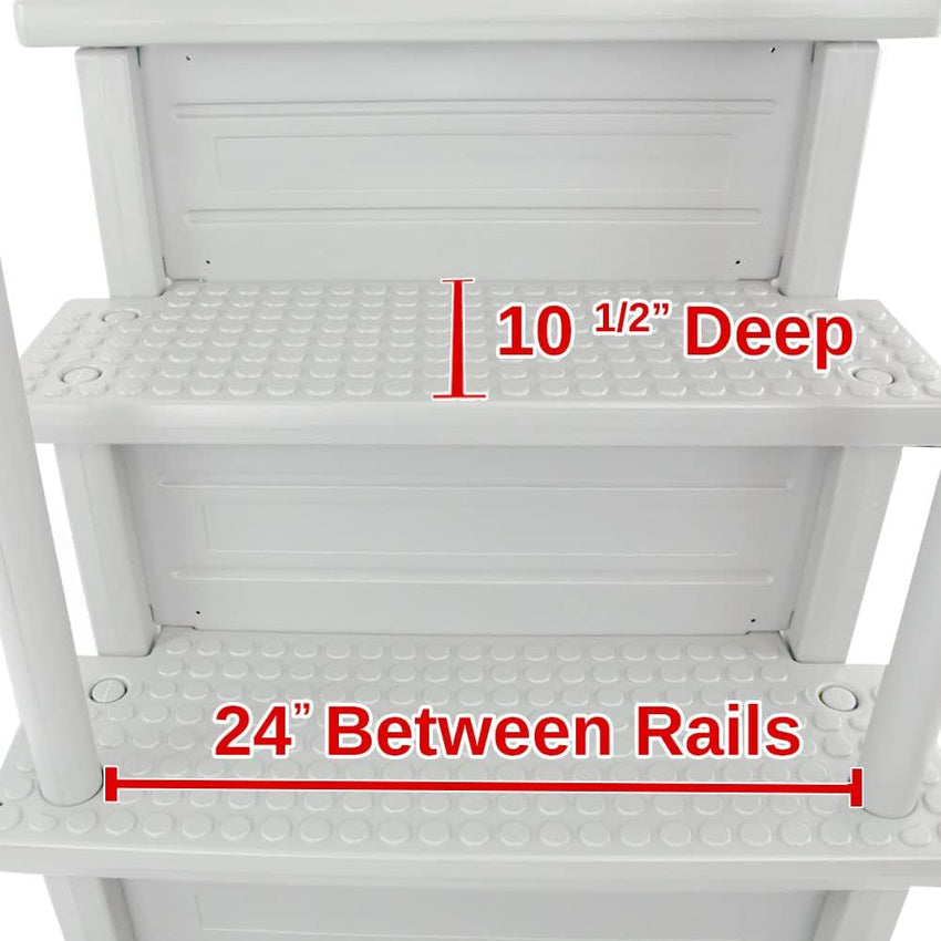 Select Anti-Slip in-Pool Steps | Gray | for Above Ground Swimming Pools | Can Mount to Decks 48 to 54 H | Safety Stairs Capacity Up to 300 lbs