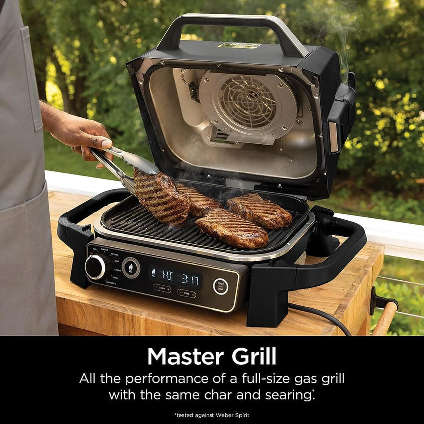 Professional Outdoor Grill and Smoker. Built-in Thermometer. 7-in-1 main grill. BBQ Smoker. Air Fryer. Bake. Bake. dehydrate. Grill. Firewood Pellet. Portable. electric (updated)