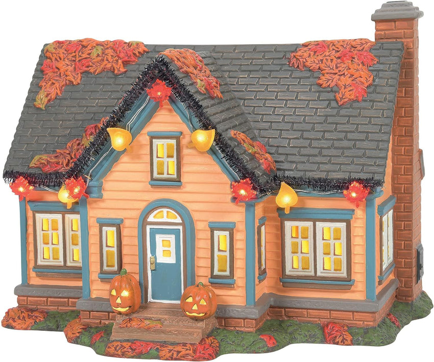 Snow Village Halloween Trick-or-Treat Lane Peanut House